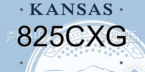 825CXG Kansas License Plate