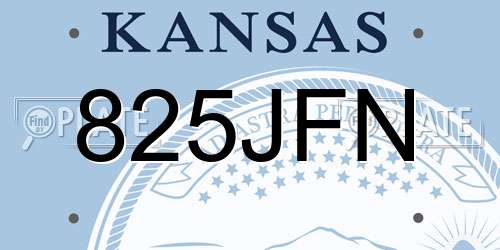 825JFN Kansas License Plate