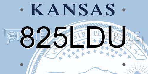 825LDU Kansas License Plate