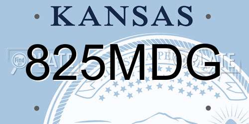 825MDG Kansas License Plate