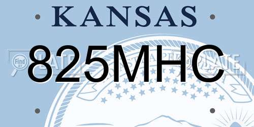 825MHC Kansas License Plate
