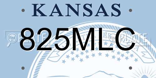 825MLC Kansas License Plate
