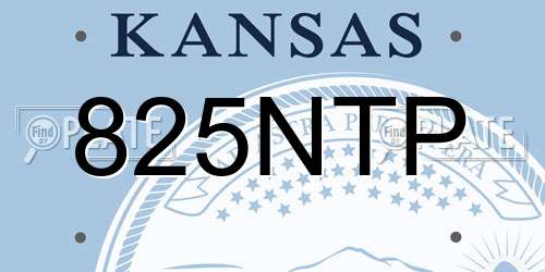 825NTP Kansas License Plate