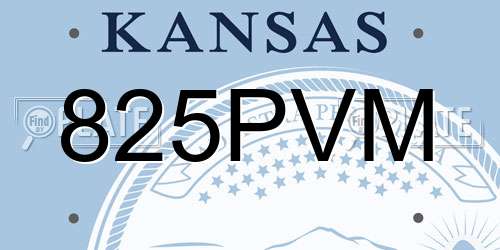 825PVM Kansas License Plate