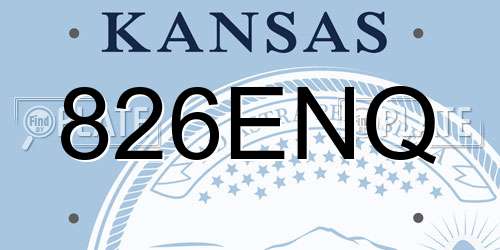 826ENQ Kansas License Plate
