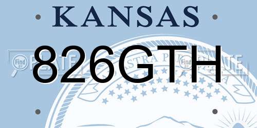 826GTH Kansas License Plate