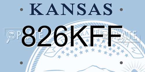 826KFF Kansas License Plate
