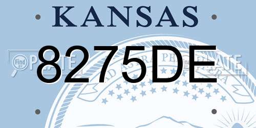 8275DE Kansas License Plate