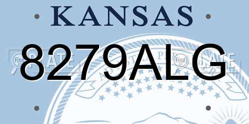 8279ALG Kansas License Plate