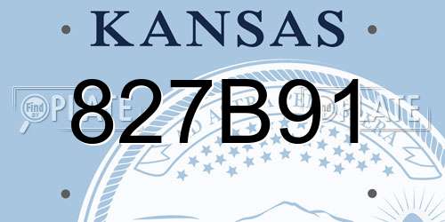 827B91 Kansas License Plate