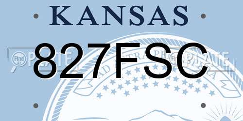 827FSC Kansas License Plate