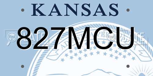 827MCU Kansas License Plate