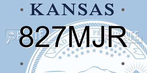 827MJR Kansas License Plate