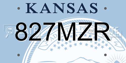 827MZR Kansas License Plate