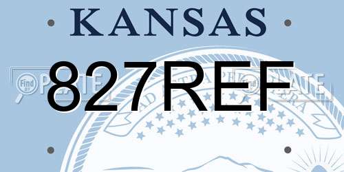 827REF Kansas License Plate