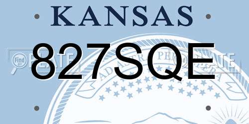 827SQE Kansas License Plate