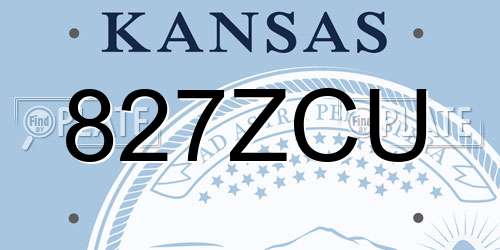 827ZCU Kansas License Plate