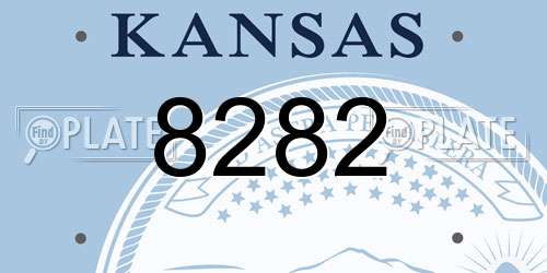 8282 Kansas License Plate