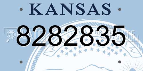 8282835 Kansas License Plate
