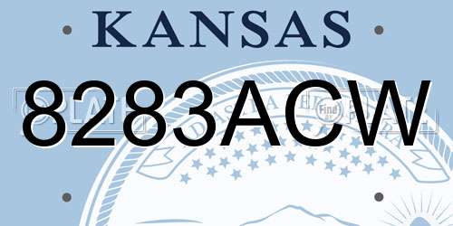 8283ACW Kansas License Plate