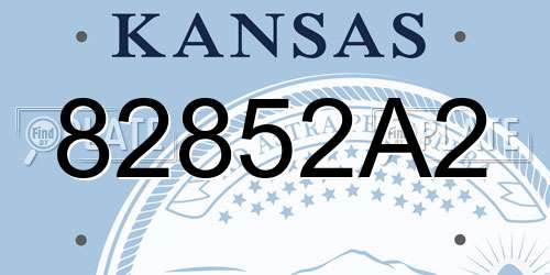 82852A2 Kansas License Plate