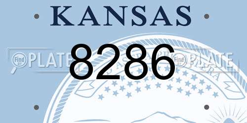 8286 Kansas License Plate