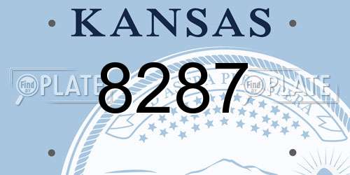 8287 Kansas License Plate