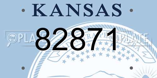 82871 Kansas License Plate