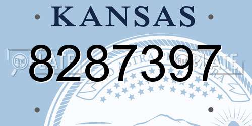 8287397 Kansas License Plate