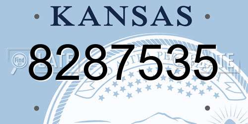 8287535 Kansas License Plate
