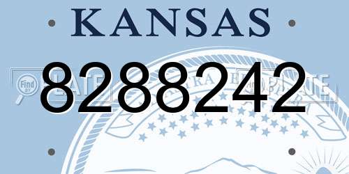 8288242 Kansas License Plate