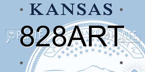828ART Kansas License Plate