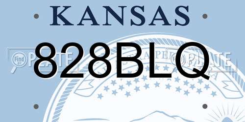 828BLQ Kansas License Plate