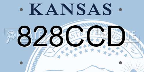 828CCD Kansas License Plate
