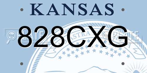 828CXG Kansas License Plate
