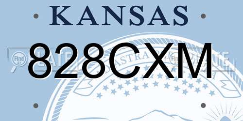 828CXM Kansas License Plate