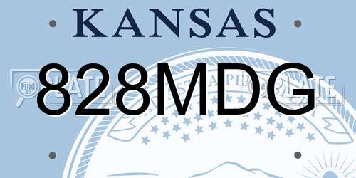 828MDG Kansas License Plate