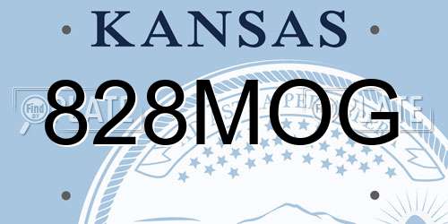 828MOG Kansas License Plate