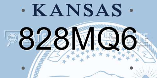 828MQ6 Kansas License Plate