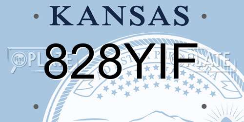 828YIF Kansas License Plate