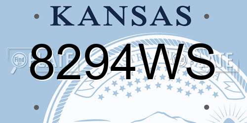 8294WS Kansas License Plate