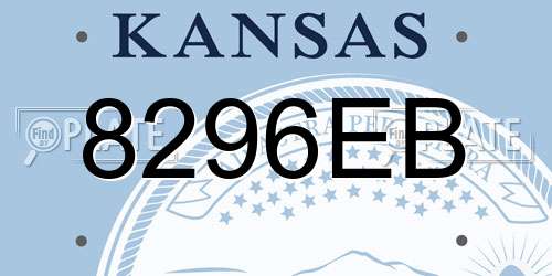 8296EB Kansas License Plate