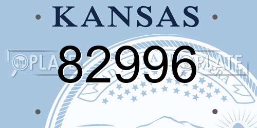82996 Kansas License Plate