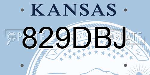 829DBJ Kansas License Plate