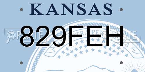 829FEH Kansas License Plate