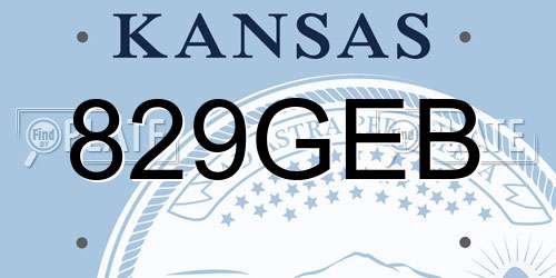 829GEB Kansas License Plate