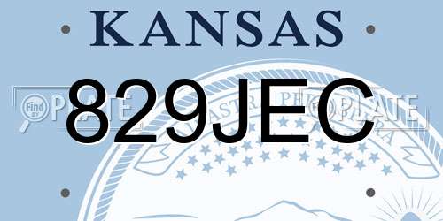 829JEC Kansas License Plate