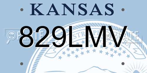 829LMV Kansas License Plate
