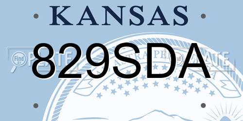 829SDA Kansas License Plate