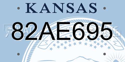 82AE695 Kansas License Plate